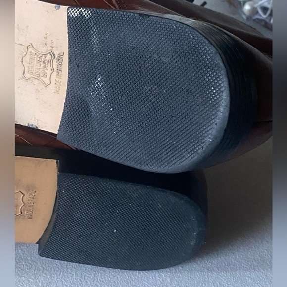 LEATHER COLLECTION Lace-Up Ankle Booties 5/8” Heel Brown Leather Women’s… - Picture 8 of 14